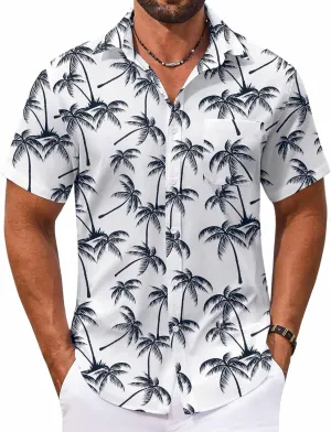 COOFANDY Men's Hawaiian Shirt Short Sleeve Casual Button Down Tropical Summer Beach Aloha Shirts