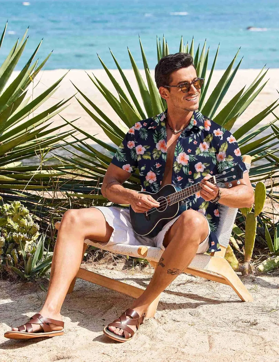 COOFANDY Men's Hawaiian Shirt Short Sleeve Casual Button Down Tropical Summer Beach Aloha Shirts
