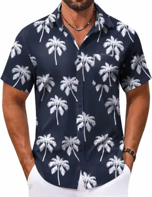 COOFANDY Men's Hawaiian Shirt Short Sleeve Casual Button Down Tropical Summer Beach Aloha Shirts