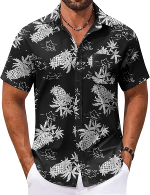 COOFANDY Men's Hawaiian Shirt Short Sleeve Casual Button Down Tropical Summer Beach Aloha Shirts