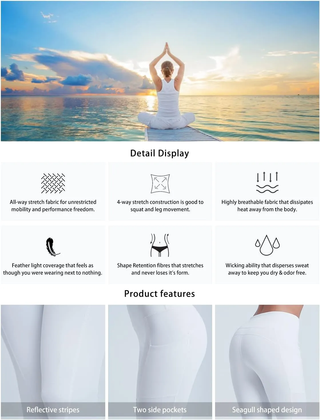 COOLOMG Women Leggings Breast Cancer Awareness Yoga Pants Pink Ribbon Tights with Side Pockets