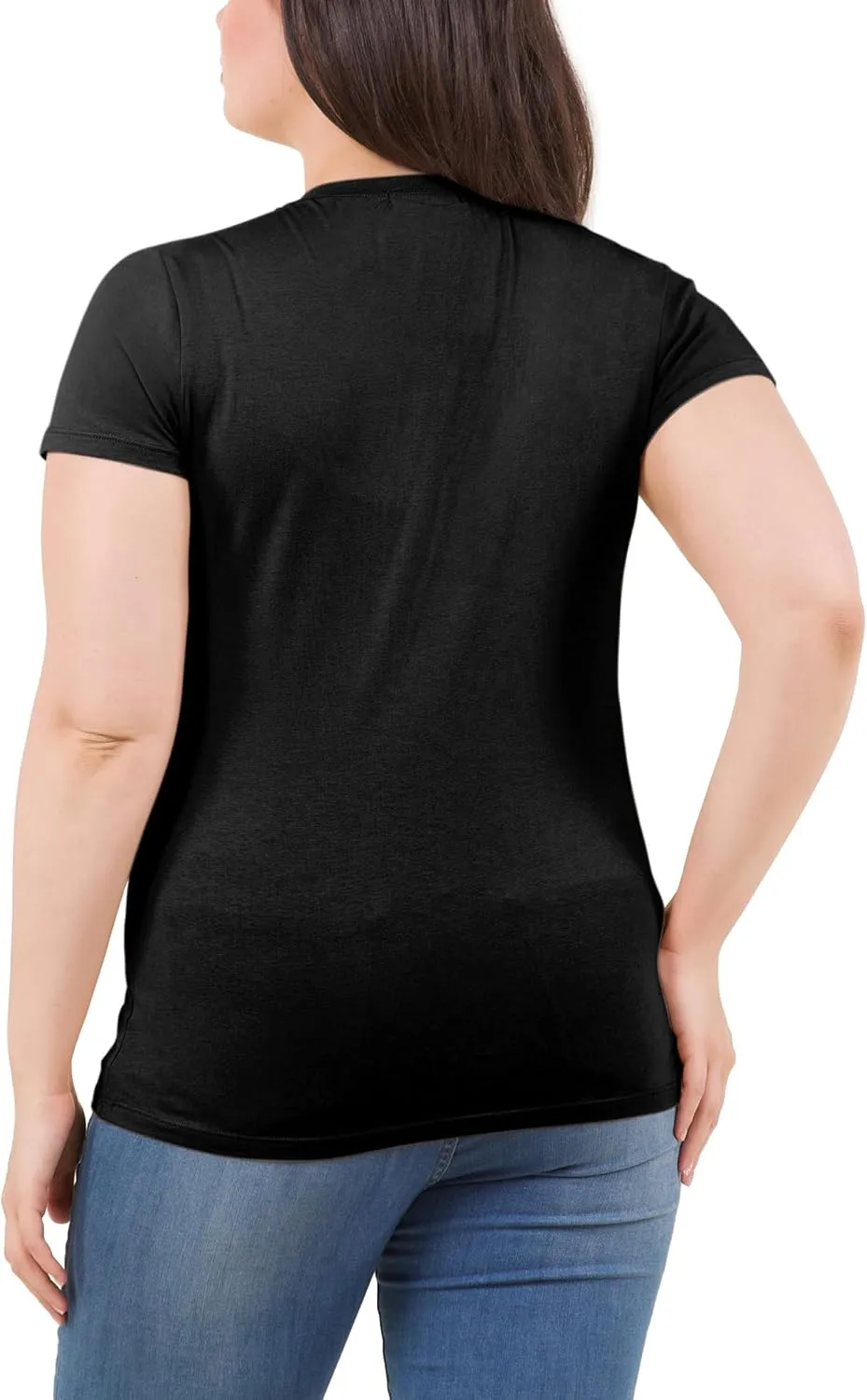 Cotton Tshirts for Women Short Sleeve Tshirt Basic Tees Plain T Shirt Womens Casual Tops Tee Undershirt Pack 1-4