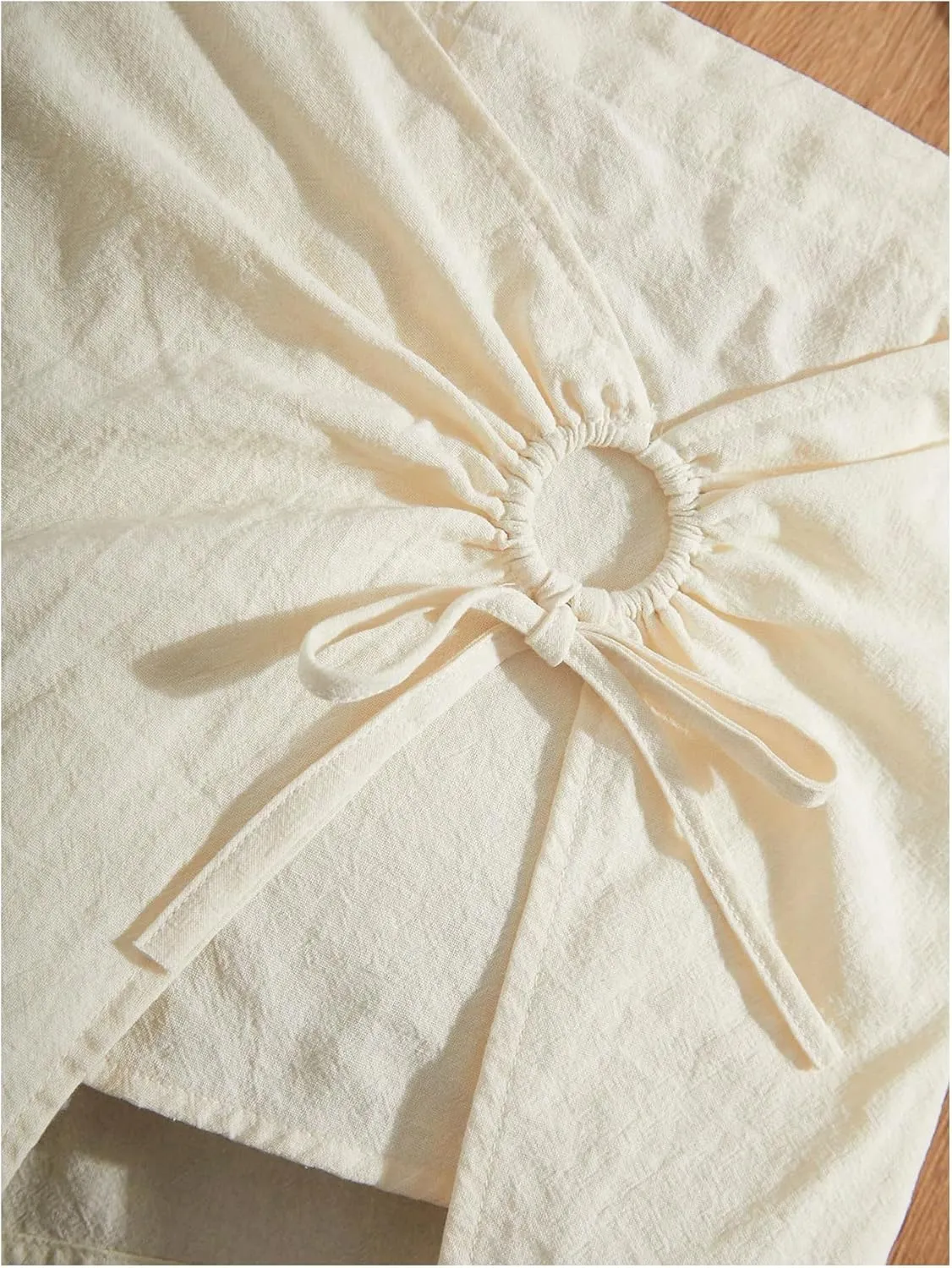 COZYEASE Girl's Wrap Knot Front Asymmetrical Skorts Elastic Waist Casual Linen Shorts Skirts