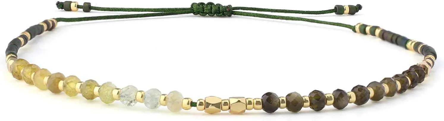 CQUAN CHI Charm Crystal Seed Bead Bracelet Handmade Strand Friendship Bracelet for Women Jewelry