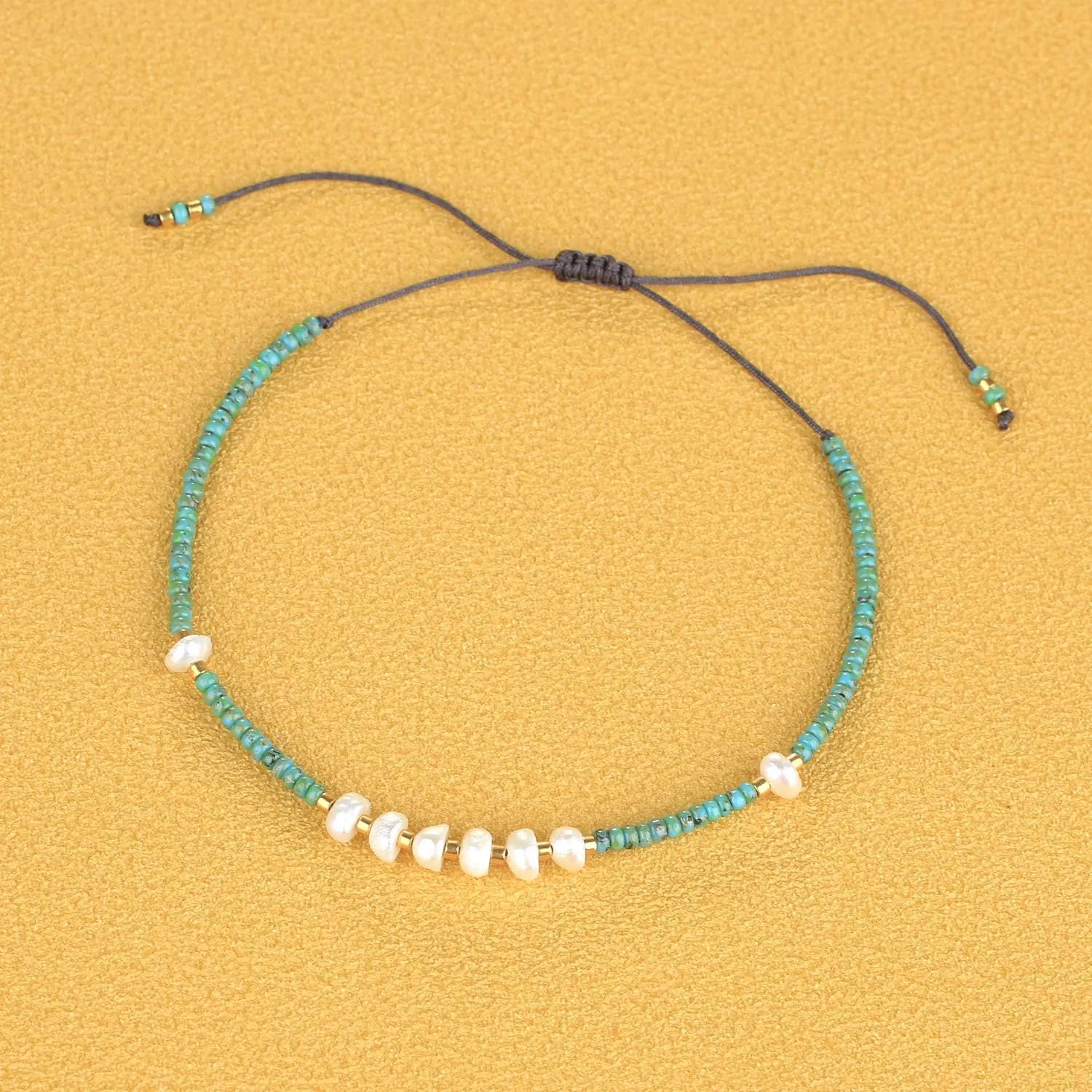 CQUAN CHI Charm Pearl Bracelet Handmade Friendship Seed Bead Bracelets Thin Strings Flat Knot Adjustable Women Bracelets