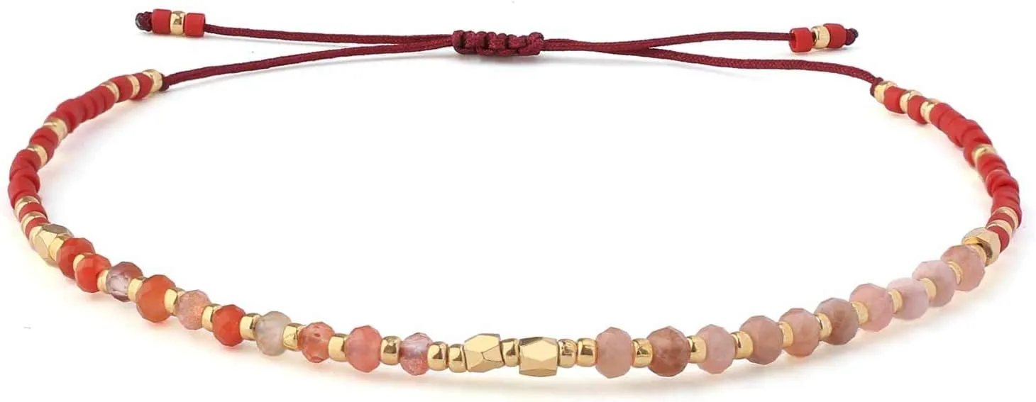 CQUAN CHI Friendship Miyuki Beaded Bracelet Classic Agate Bead Bracelets Adjustable Crystal Bracelets Jewelry for Women Chirstmas New Year