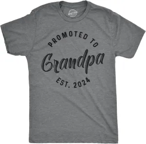 Crazy Dog Mens Shirts Promoted to Papa Grandpa or Uncle 2025 2024 or 2023 Funny Fathers Day Tees