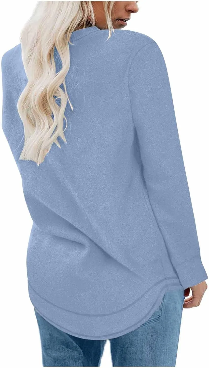 Crewneck Sweatshirts Women Long Sleeve Oversized Sweatshirt Casual Sweaters for Trendy Solid Pullover Sweatshirt
