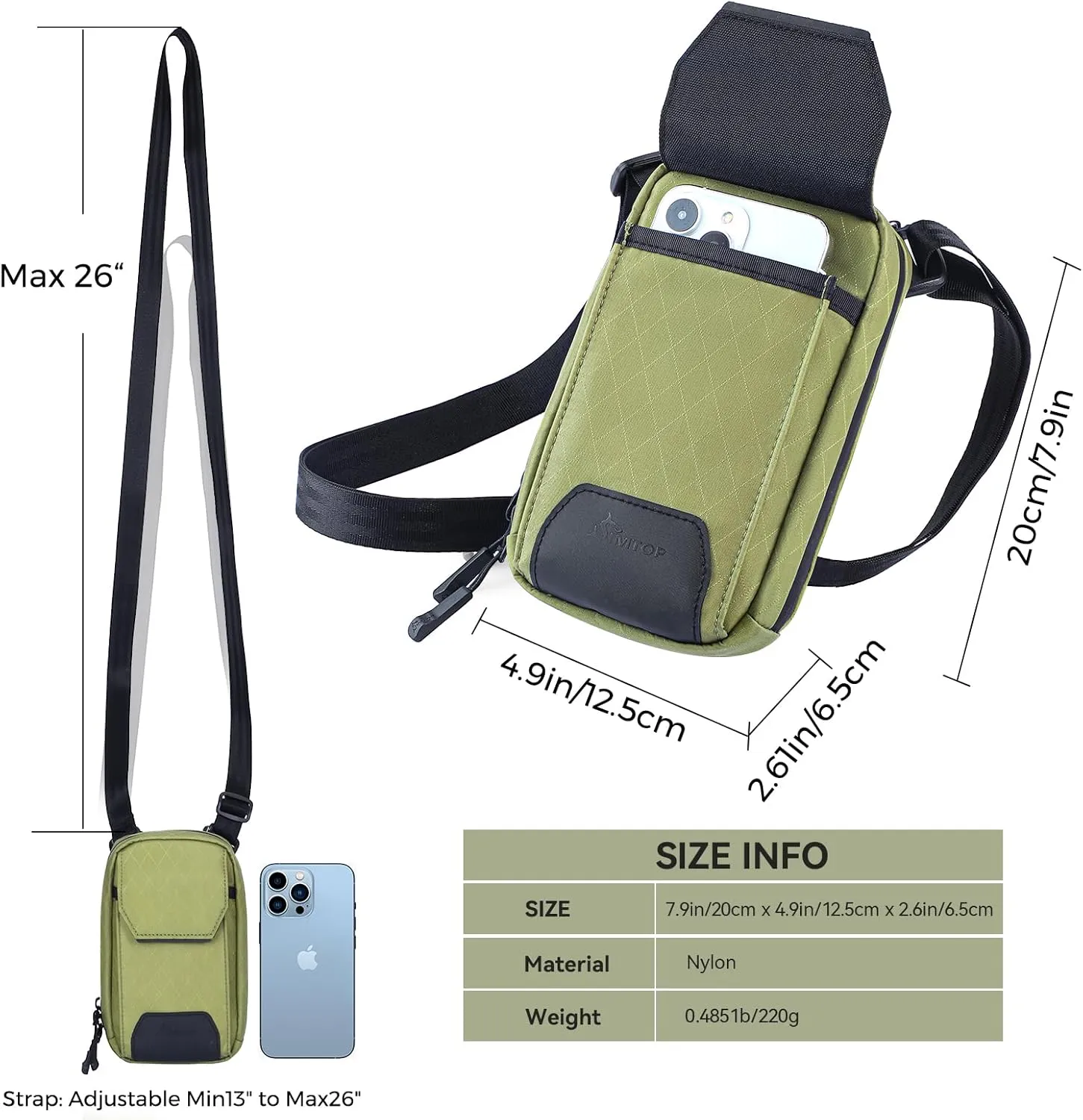 Crossbody Bags for Women Cell Phone Crossbody Wallet Purses Nylon Diamond Quilted Fabric Shoulder Strap Waterproof Zipper