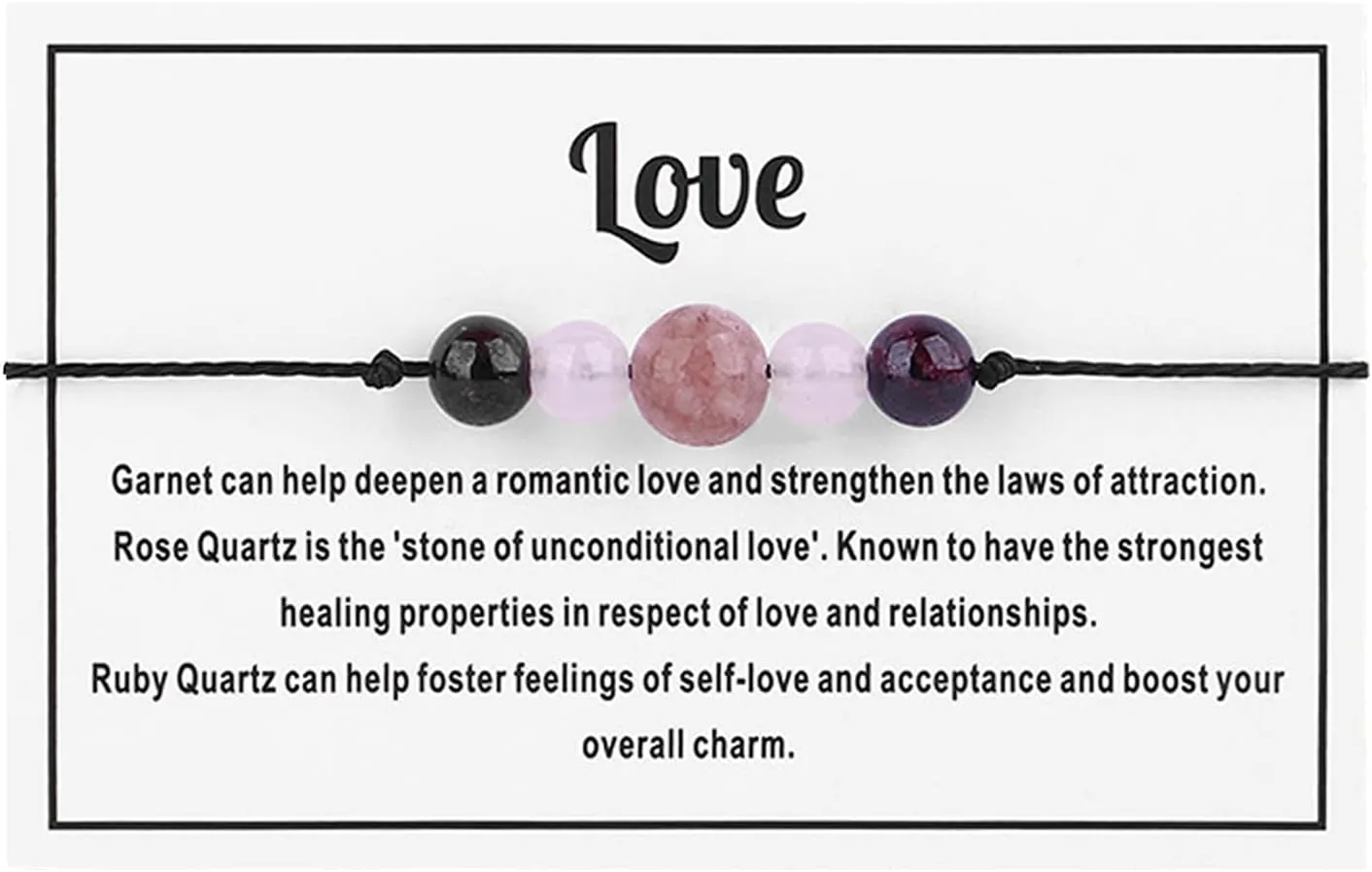 Crystal Bracelet, Healing Spiritual Crystal Bead Bracelet with Wish Card for Women Anxiety Relief Natural Gemstone Bracelet Protection Jewelry Gift (Stress5)