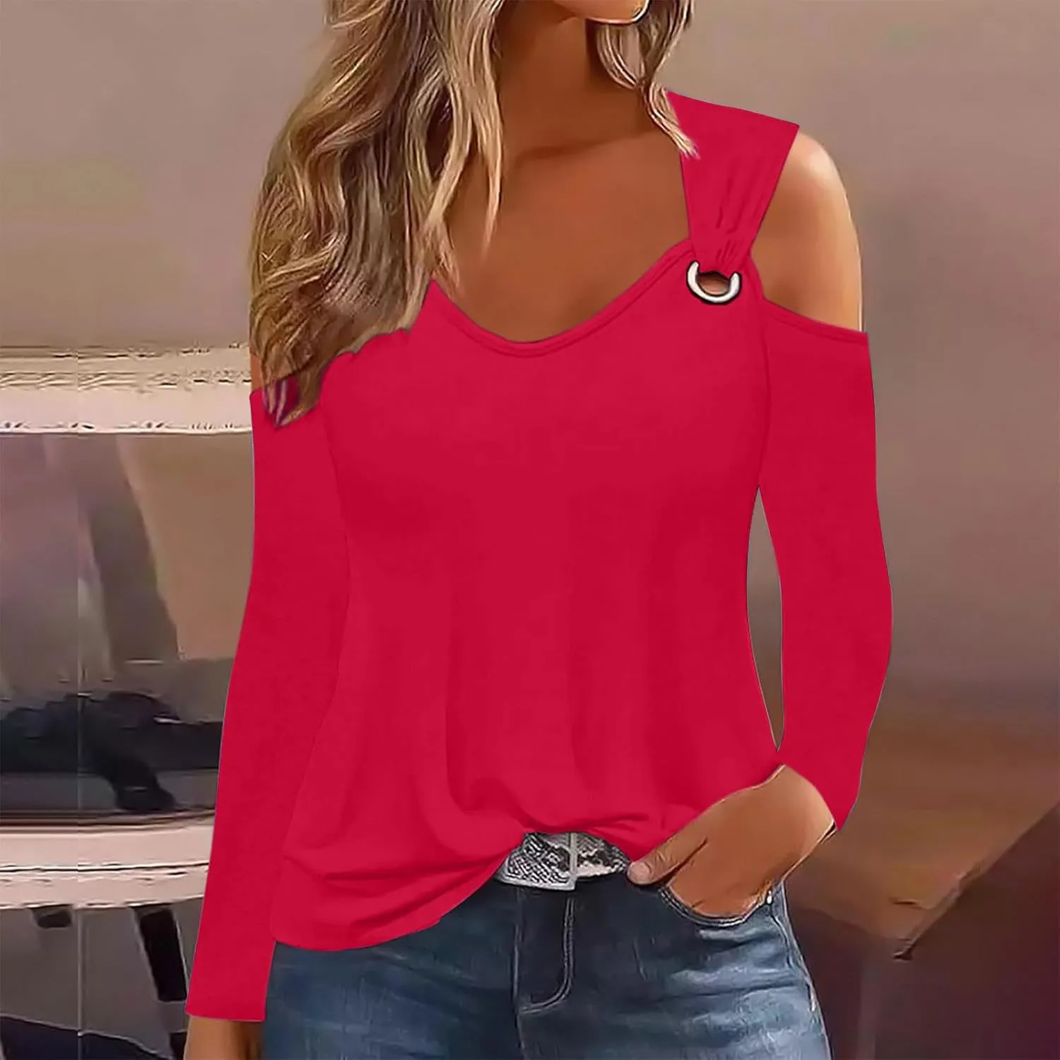 Custom Shirt, Your Own Design Text/Photo/Image/Logo T Shirts Women Personalized Printed Long Sleeve, Large