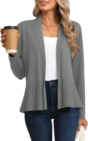 CZYINXIAN Women's Casual Long Sleeves Cropped Cardigan Trendy Open Front Knit Cardigans Outwear