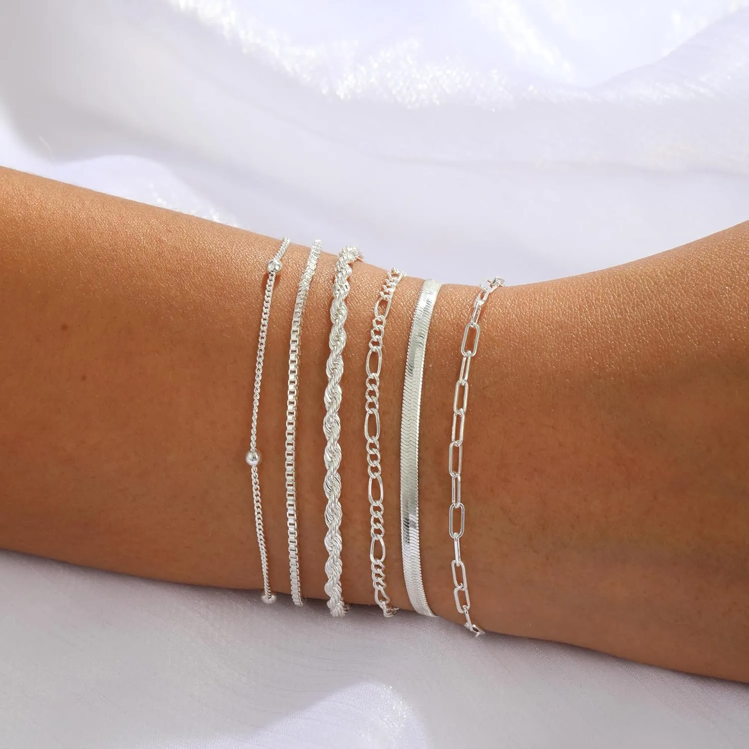 Dainty 14K Gold Bracelets for Women - Waterproof Stackable Gold Bracelet Set - Perfect for Stylish Women