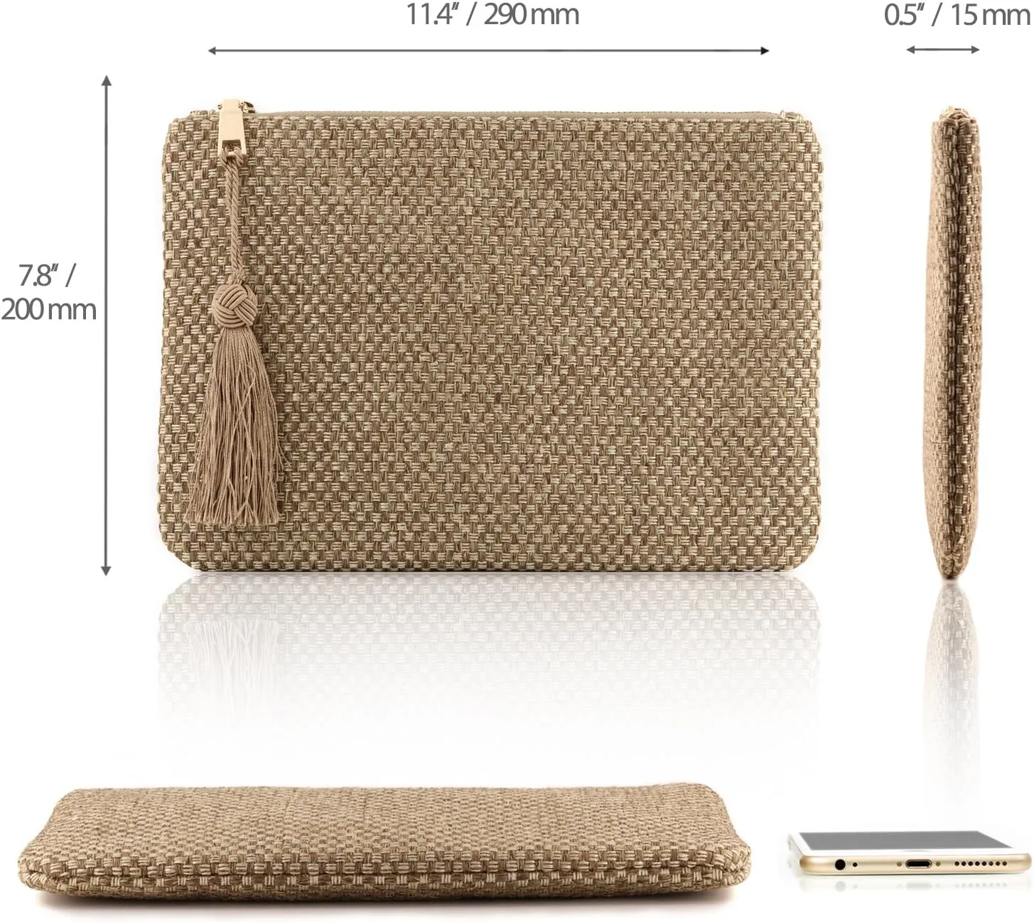 Designer Womens Bohemian & Fashion Clutch Purse - Multiple Slots Money, Cards, Smartphone - Ultra Slim