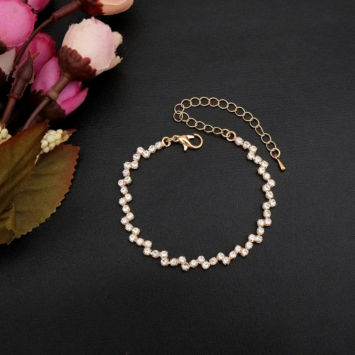 Elegant Necklace Earrings Bracelet Crystal Bridal Wedding Jewelry Sets for Brides Bridesmaid Prom Formal Costume Accessories for Women
