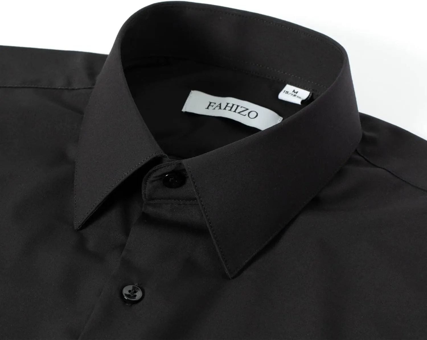 FAHIZO Men's Dress Shirt Casual Regular Fit Stretch Soild Long Sleeve Button Up Shirts
