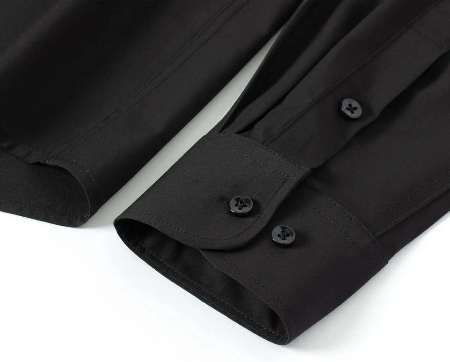 FAHIZO Men's Dress Shirt Casual Regular Fit Stretch Soild Long Sleeve Button Up Shirts