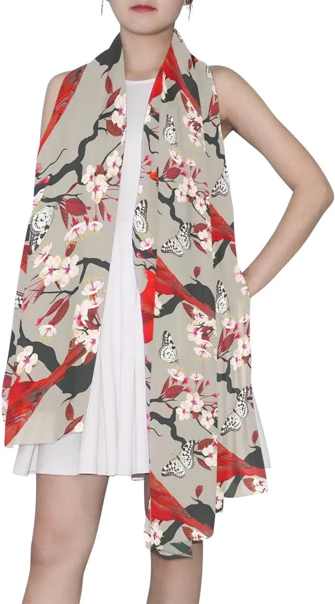 Fashion Custom Women Long Silk Scarf Shawl Wrap Stole