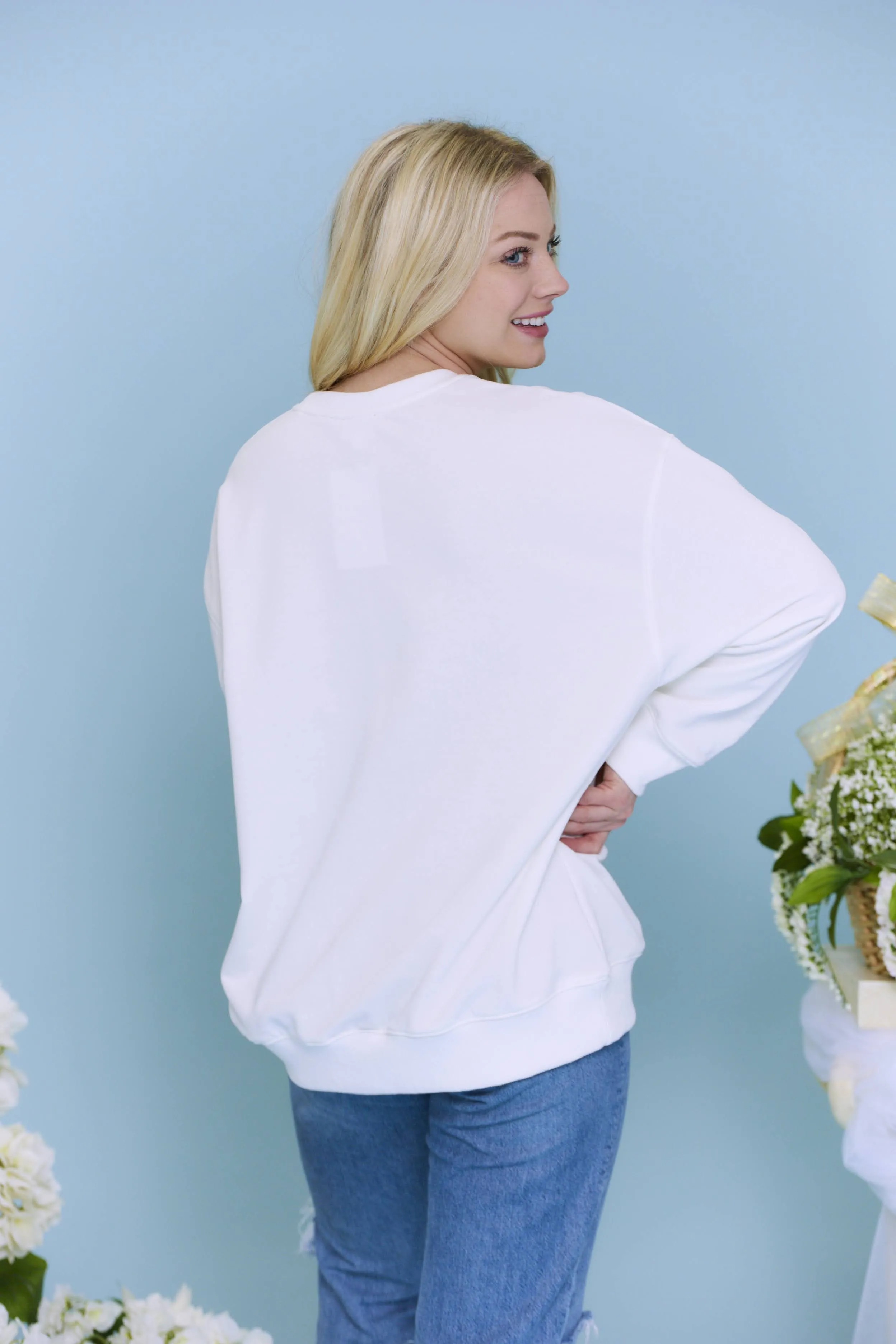 Feyoncé Embroidered Crewneck Sweatshirt | White