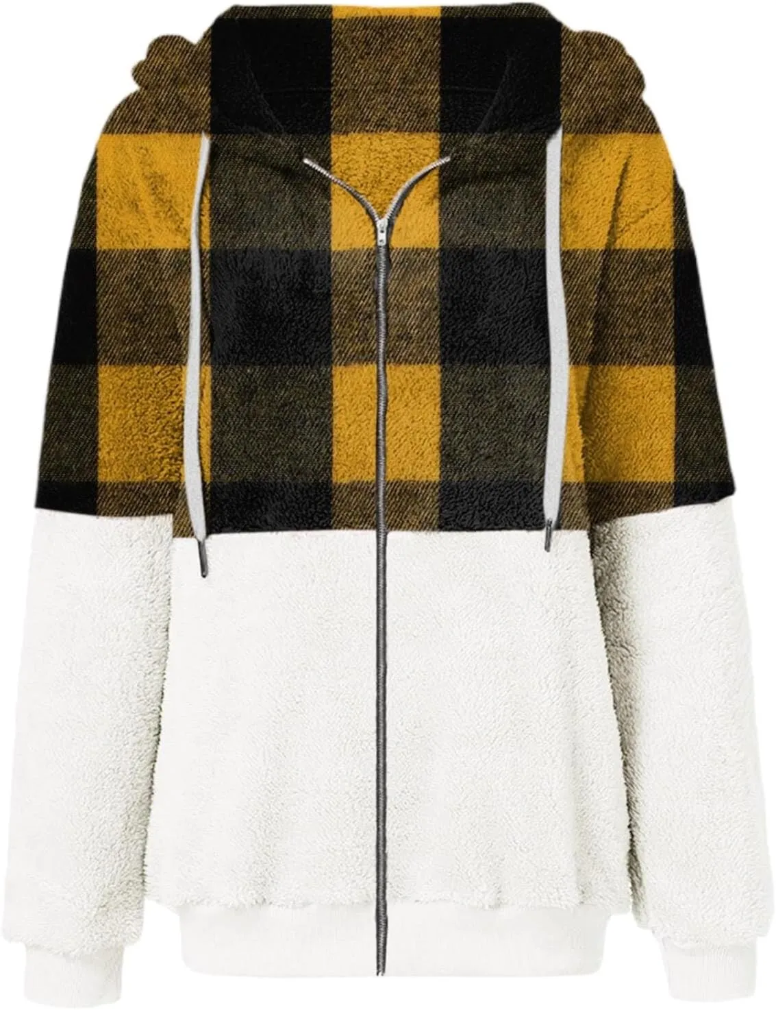 Flannels for Women 2024 Winter Warm Fuzzy Plaid Shirt Jackets Plus Size Button Casual Button Down Loose Trendy