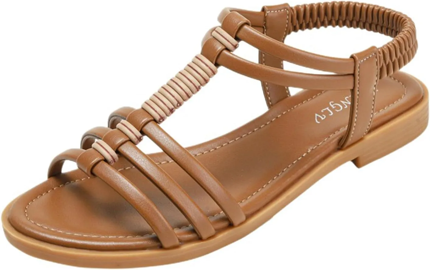 Flat Gladiator Sandals Women Comfortable Hollow Out Slip On Sandals Lightweight Beach Shoes with Adjustable Ankle Strap Slip On Shoes for Summer, Beach, Hiking & Casual Wear
