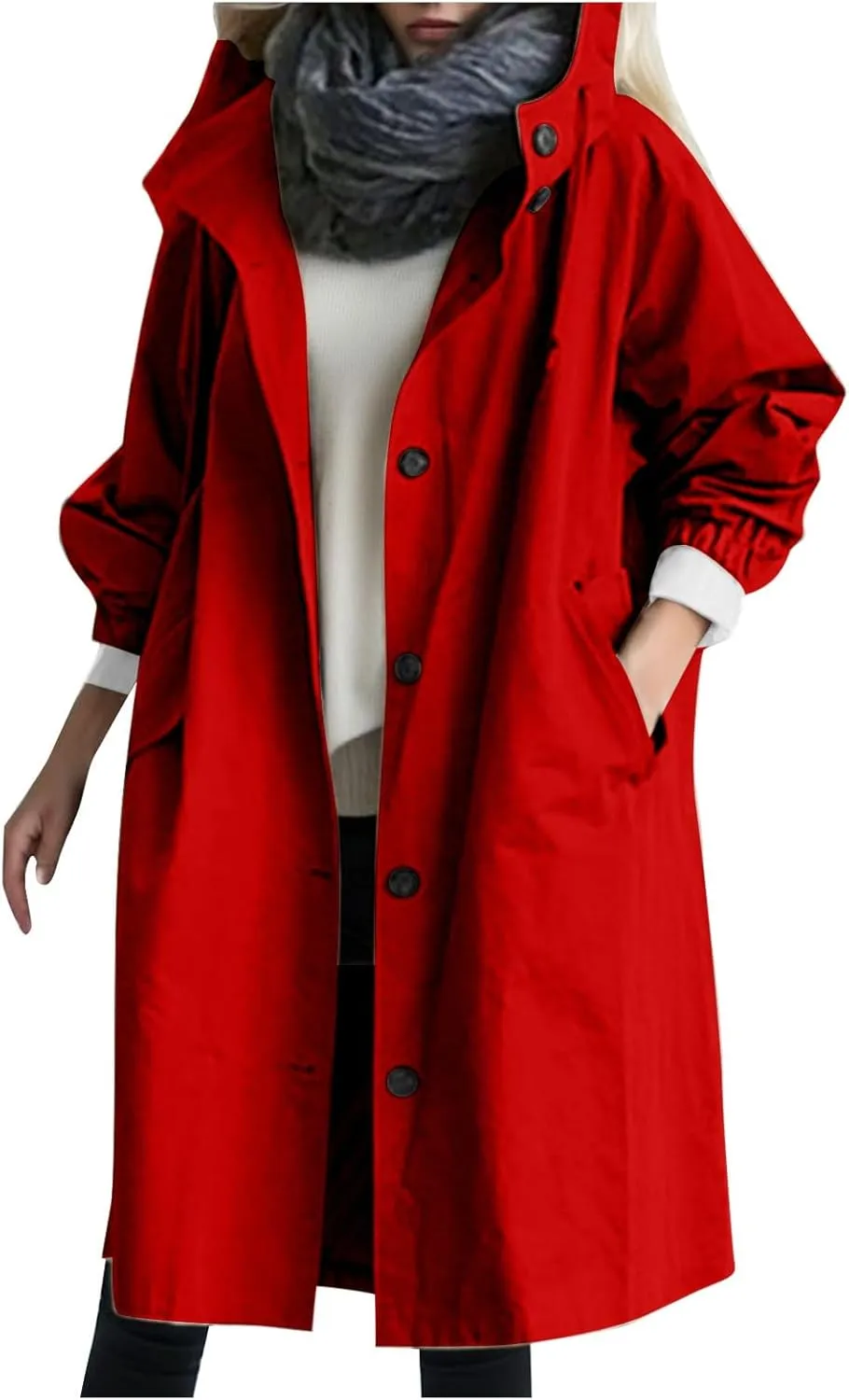 Fleece Jackets for Women Casual Fall Zip Up Light Coat Warm Mid Length Soft Cardigans Oversized Baggy Biker Coat Cozy