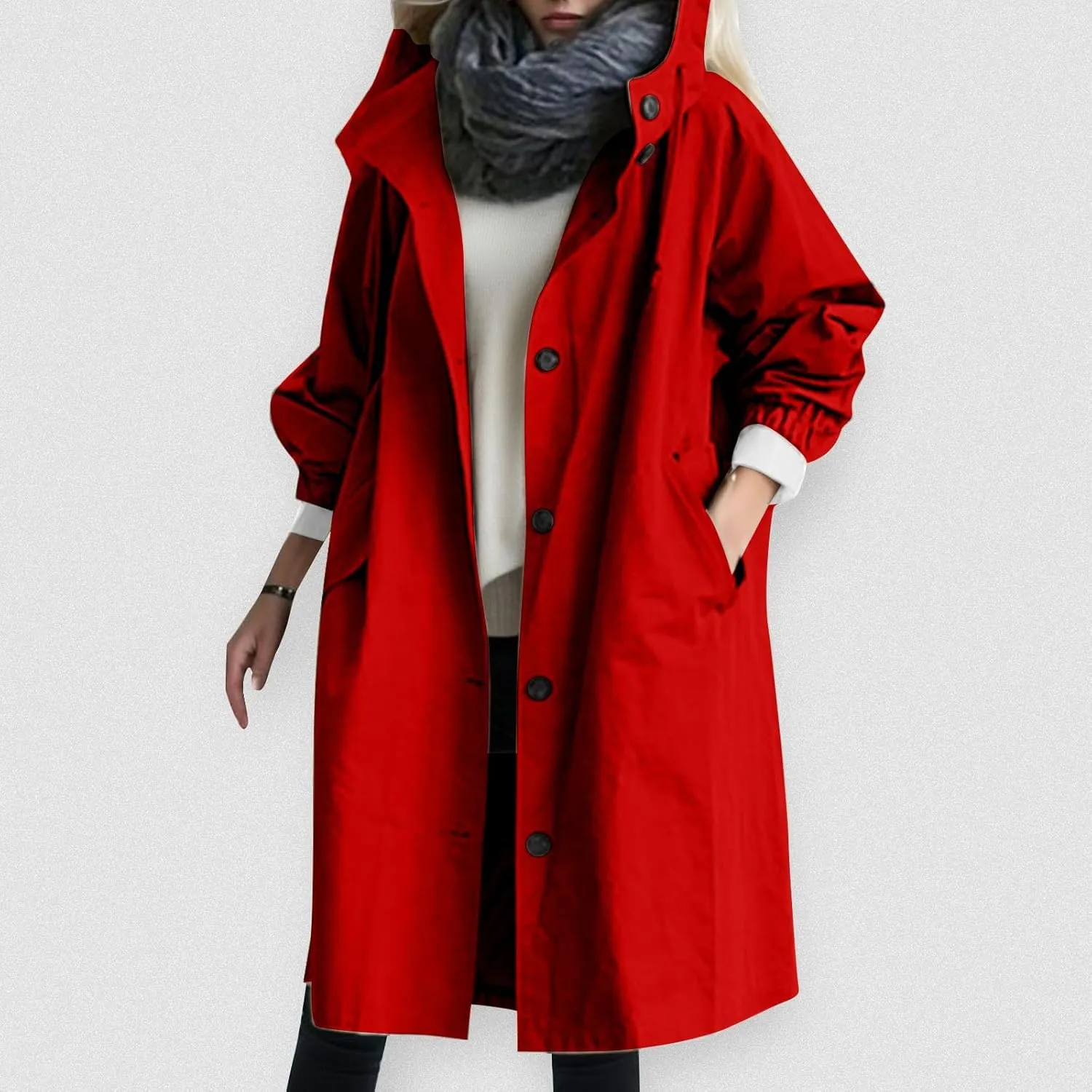 Fleece Jackets for Women Casual Fall Zip Up Light Coat Warm Mid Length Soft Cardigans Oversized Baggy Biker Coat Cozy