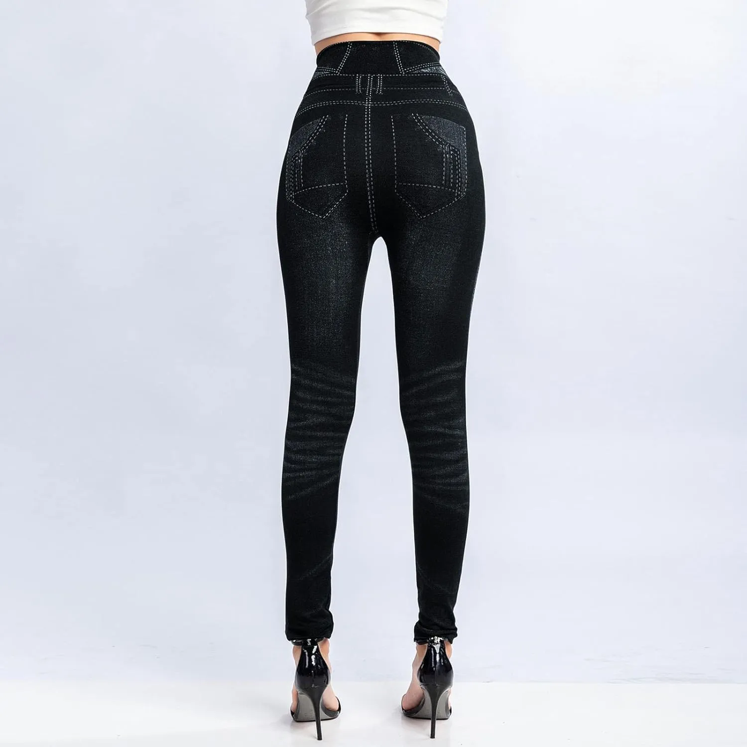 Fleece Tights Fitted Outfits Y2K Streetwear High Waisted Tummy Control Workout Yoga Pants Fleece