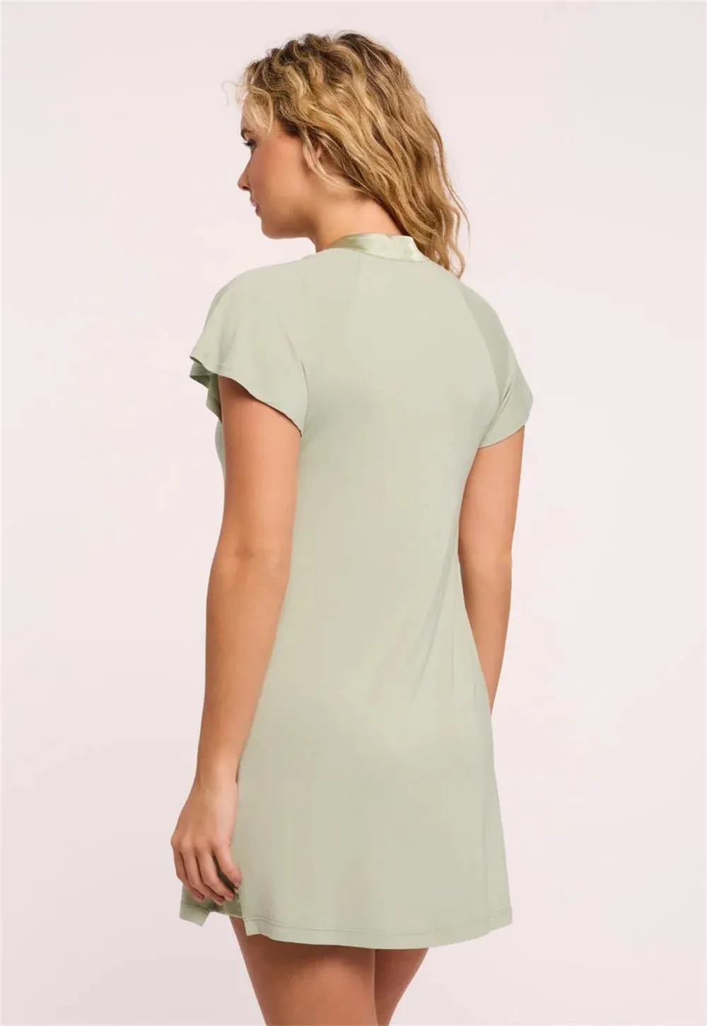 Fluttered Sleeve Nightshirt in Fern