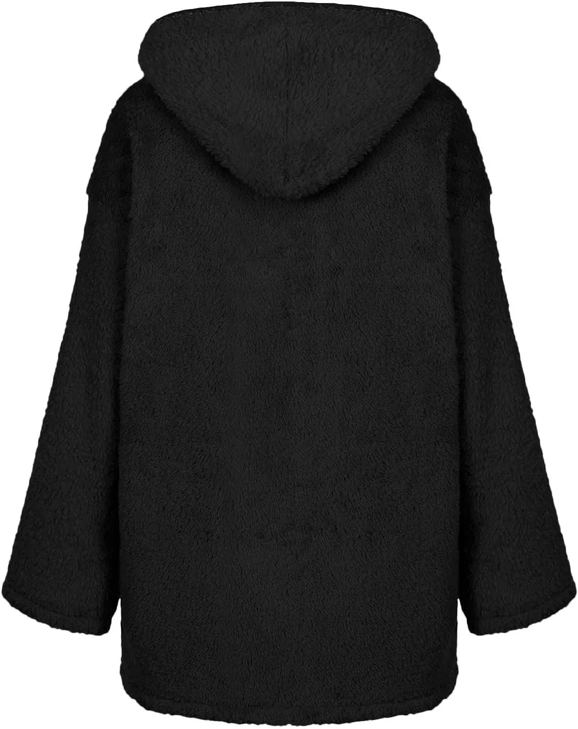 Fuzzy Fleece Jacket Women Full Zip Up Hooded Winter Coats Sherpa Lined Fluffy Hoodie Oversized Faux Fur Outerwear