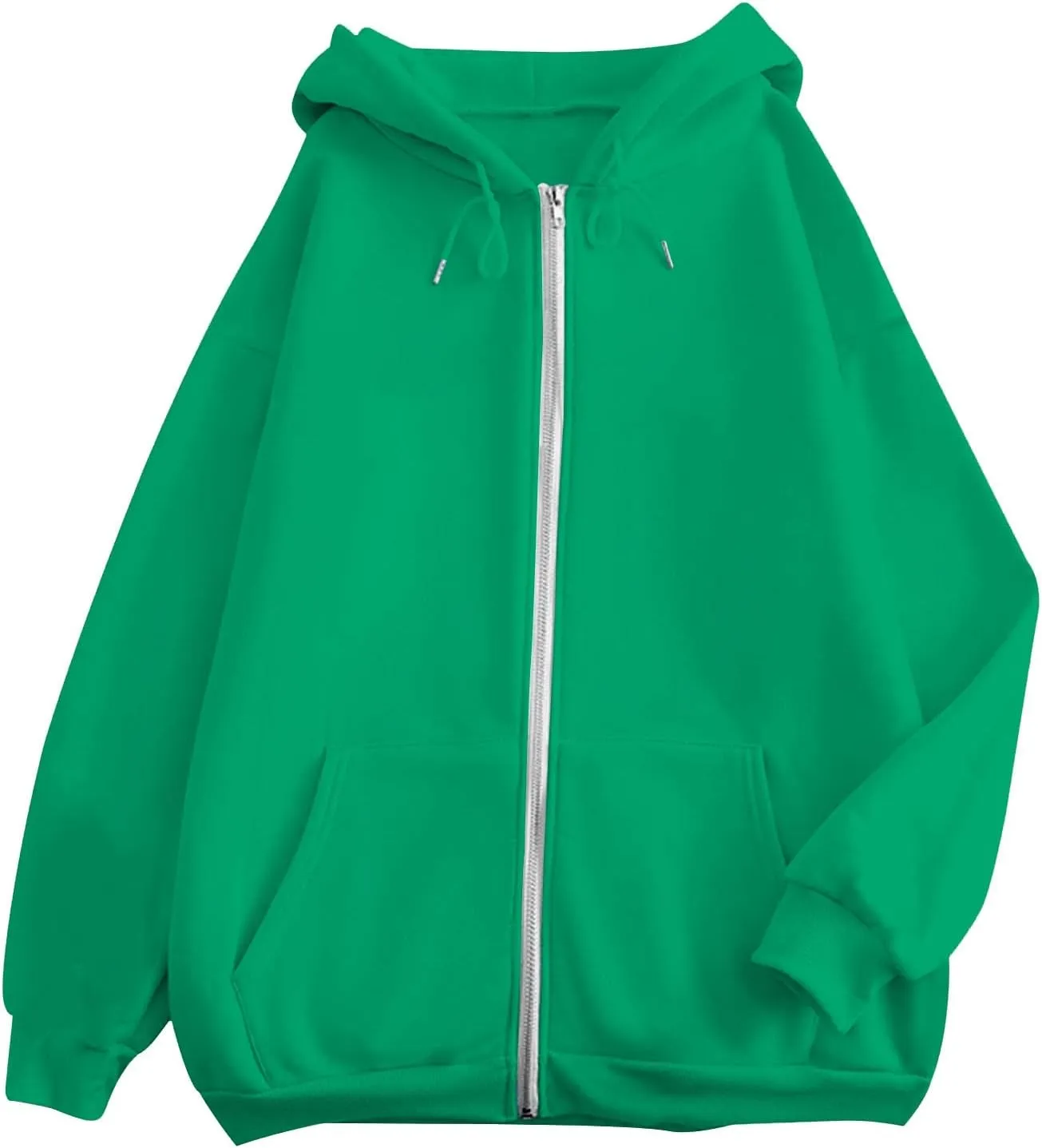 FZVYD Women's Active Zip Up Oversized Hoodie Lightweight Comfortable Long Sleeve Sweatshirt Casual Jacket with Pockets