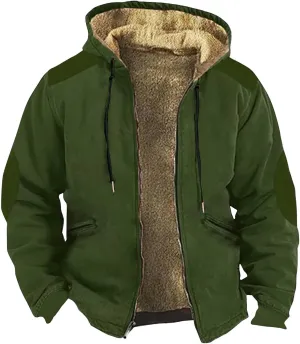GOFULY Mens Winter Jacket Sherpa With Hood Warm Coats Fleece Zipper Hoodie Big And Tall Heavyweight Fall Outfits With Pockets