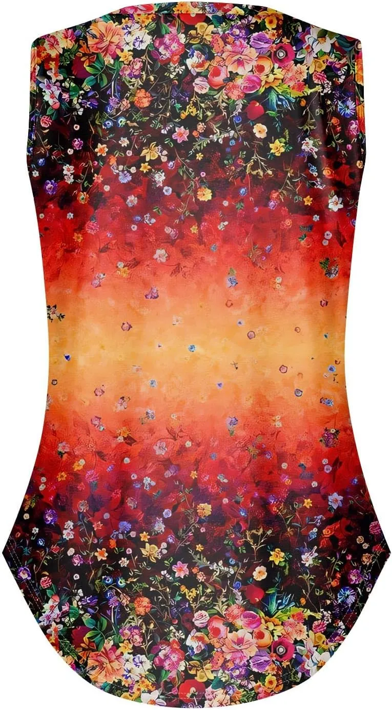 GOFULY Tank Top for Women Dressy V Neck Tops Loose Fit Sleeveless Floral Print Shirts Dressy Casual Summer 2025 Blouses
