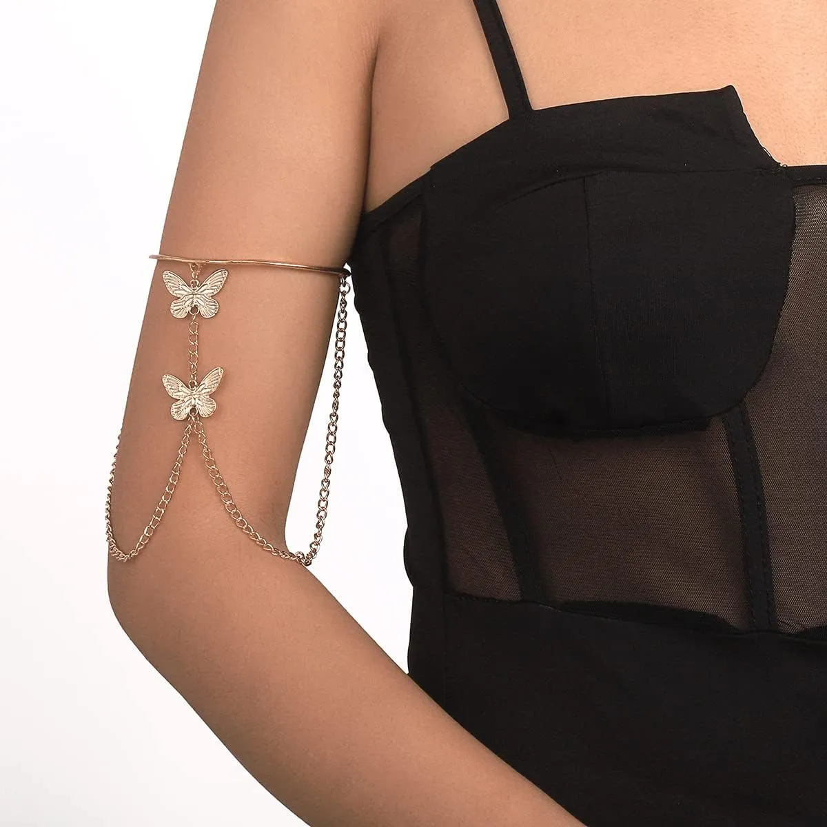 Gold Arm Cuff Bracelets for Women Tassel Bangle Bracelet Armbands Goth Open Adjustable Armlets Snake Scorpion Spider Butterfly Arm Cuff Jewelry Present