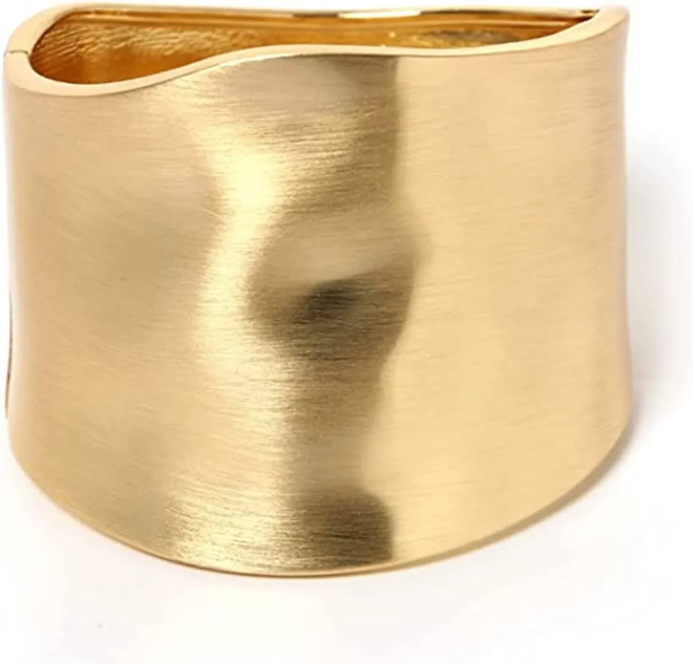 Gold Cuff Bangle Bracelets for Women Trendy Chunky Gold Bracelet Hinged Open Wide Minimalist Non Tarnish Gold Plated Jewelry 2024