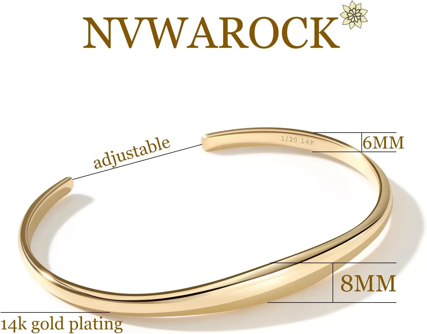Gold Cuff Bracelets Stackable Plain Dome Adjustable Open Bracelets for Women Classic Dainty Cute Oval Lightweight Polished Bracelet Gold and Silver