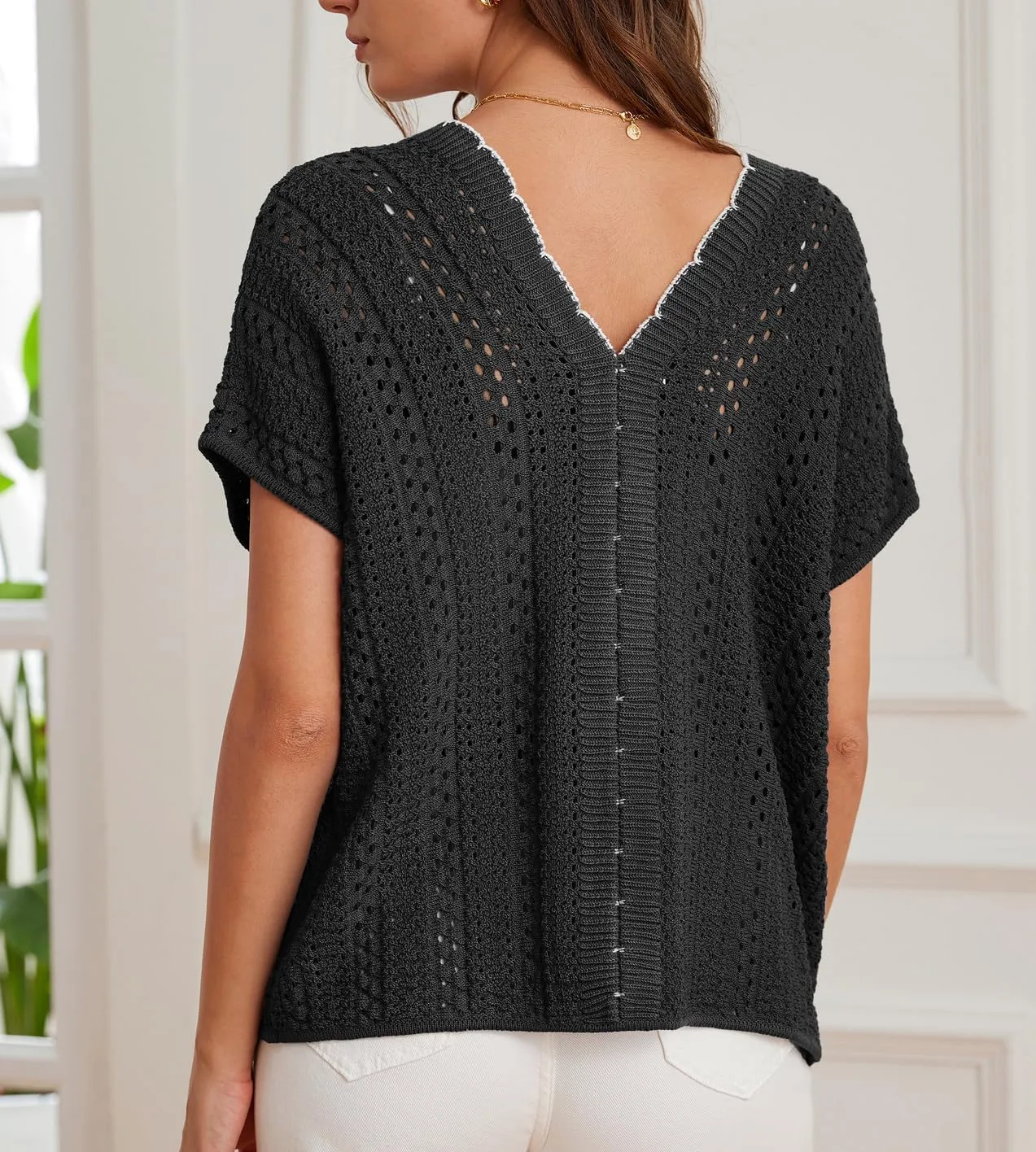 GRACE KARIN 2025 Womens Summer Lightweight Cardigan Sweater Crochet Short Sleeve Open Front Beach Knit Shrug Outwear