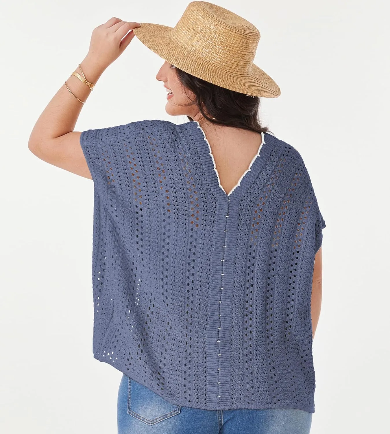 GRACE KARIN 2025 Womens Summer Lightweight Cardigan Sweater Crochet Short Sleeve Open Front Beach Knit Shrug Outwear