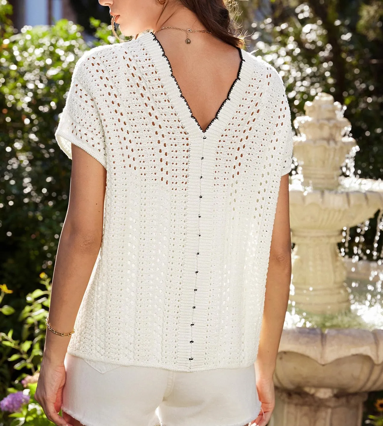 GRACE KARIN 2025 Womens Summer Lightweight Cardigan Sweater Crochet Short Sleeve Open Front Beach Knit Shrug Outwear