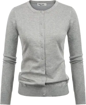 GRACE KARIN Women's Classic Long Sleeve Knit Cardigan Sweaters Casual Open Front Button Down Cardigan S-3XL