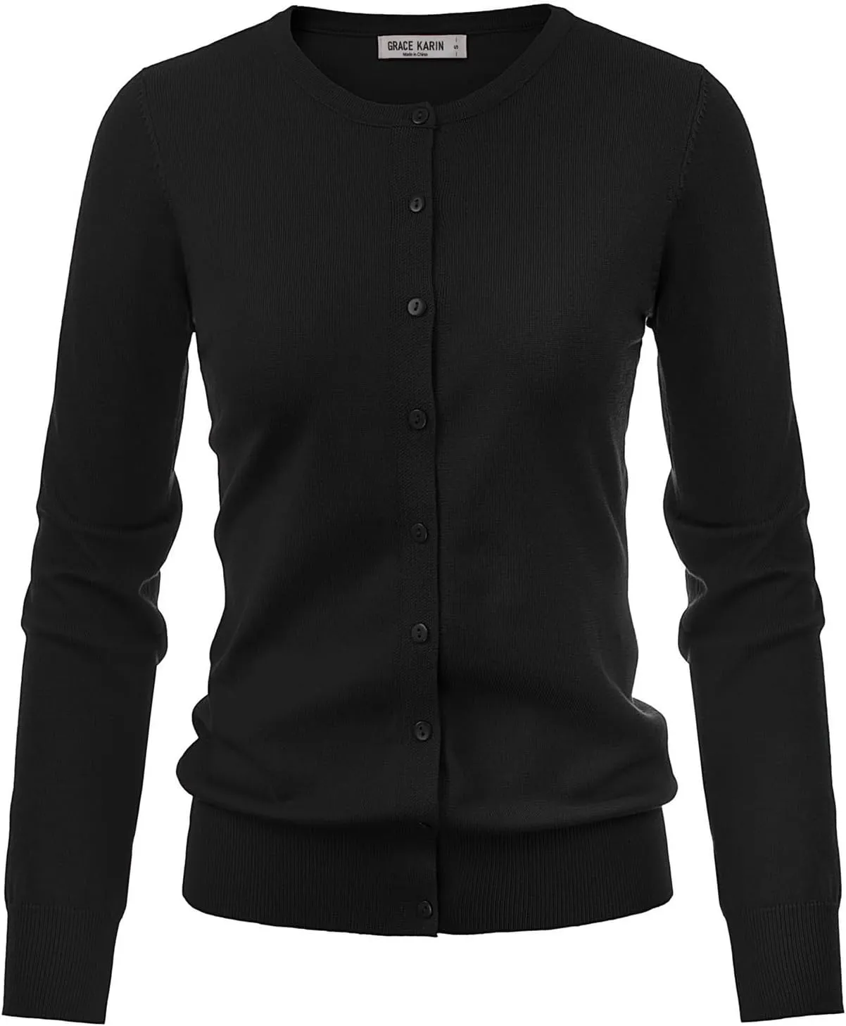 GRACE KARIN Women's Classic Long Sleeve Knit Cardigan Sweaters Casual Open Front Button Down Cardigan S-3XL