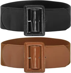 GRACE KARIN Women's Stretchy Belt 1950s 3 Inch Wide Elastic Belts