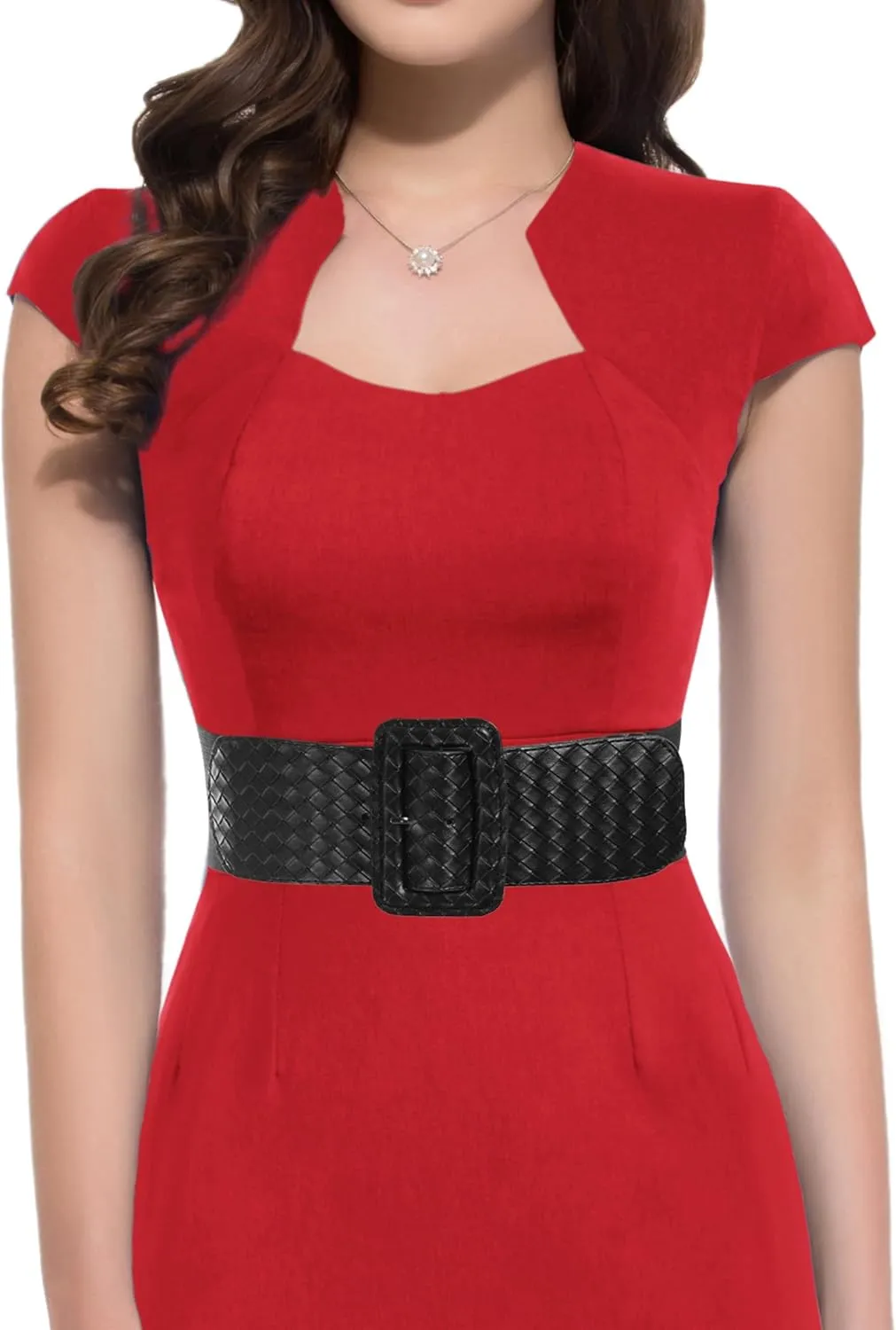 GRACE KARIN Women's Stretchy Belt 1950s 3 Inch Wide Elastic Belts