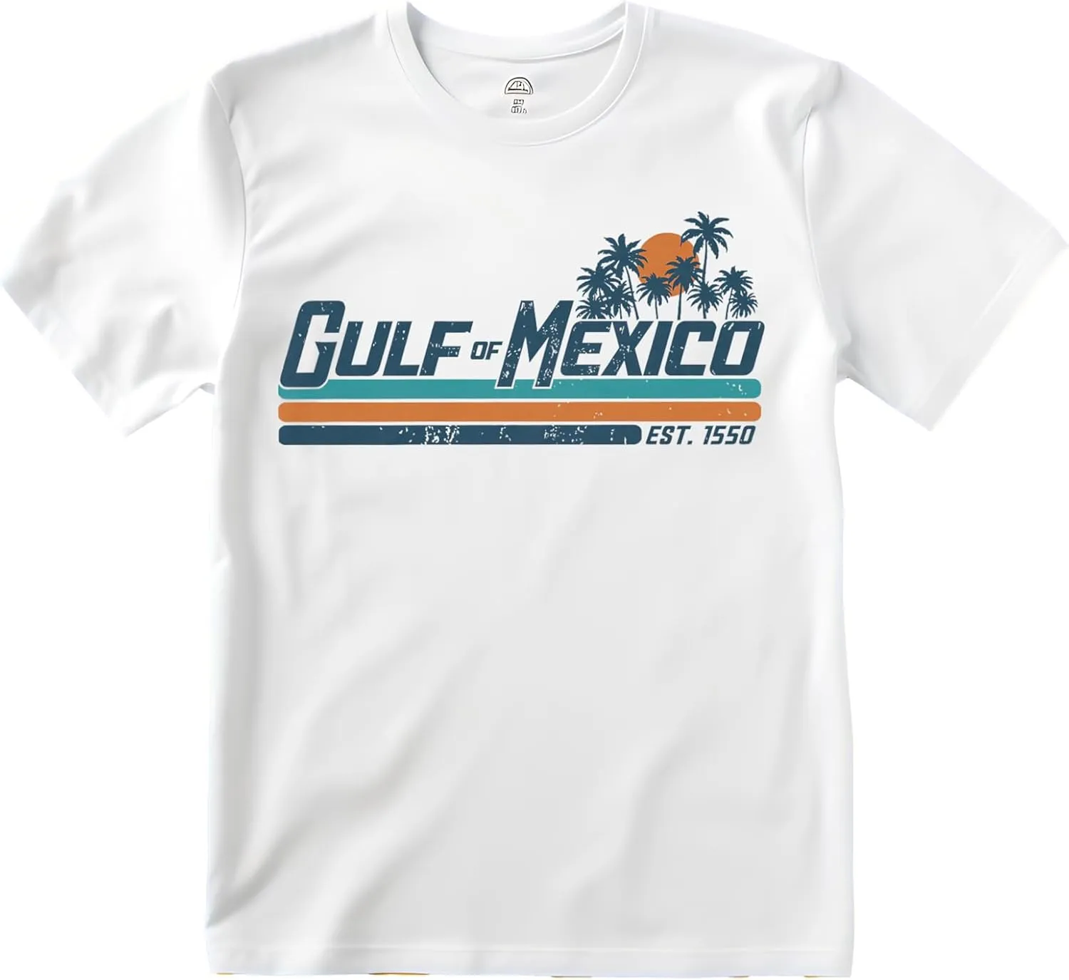 Gulf of Mexico Vintage Beach T-Shirt  Retro Palm Tree & Sunset Graphic, Summer Coastal Shirt, Unisex, 100% Cotton
