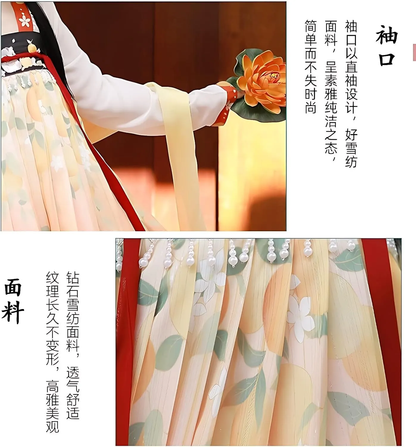 Hanfu Dress for Women - Traditional Chinese Embroidered Maxi Skirt