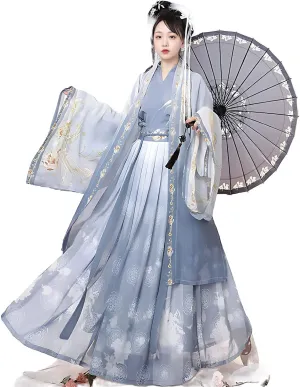 Hanfu Dress for Women - Traditional Chinese Embroidered Maxi Skirt