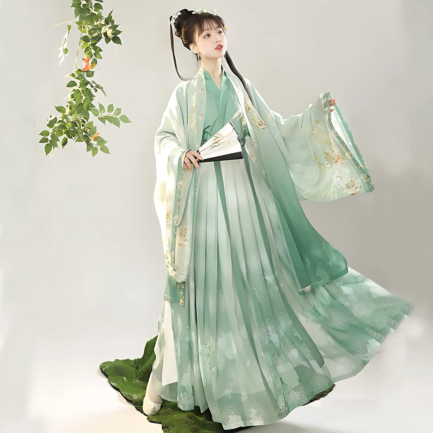 Hanfu Dress for Women - Traditional Chinese Embroidered Maxi Skirt
