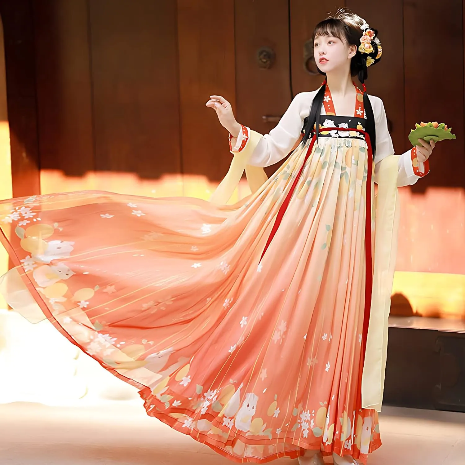 Hanfu Dress for Women - Traditional Chinese Embroidered Maxi Skirt
