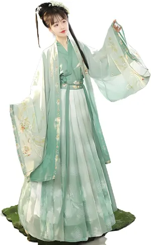 Hanfu Dress for Women - Traditional Chinese Embroidered Maxi Skirt