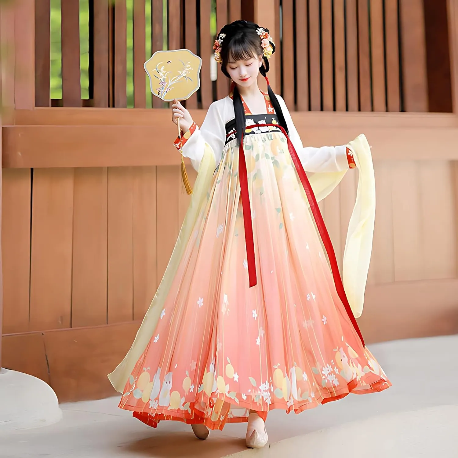 Hanfu Dress for Women - Traditional Chinese Embroidered Maxi Skirt